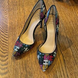 INC International Concepts Colorful Puzzle Heels